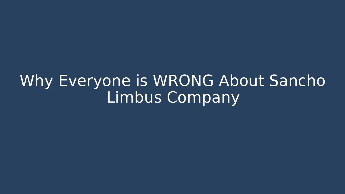 Why Everyone is WRONG About Sancho Limbus Company - Create More Assets