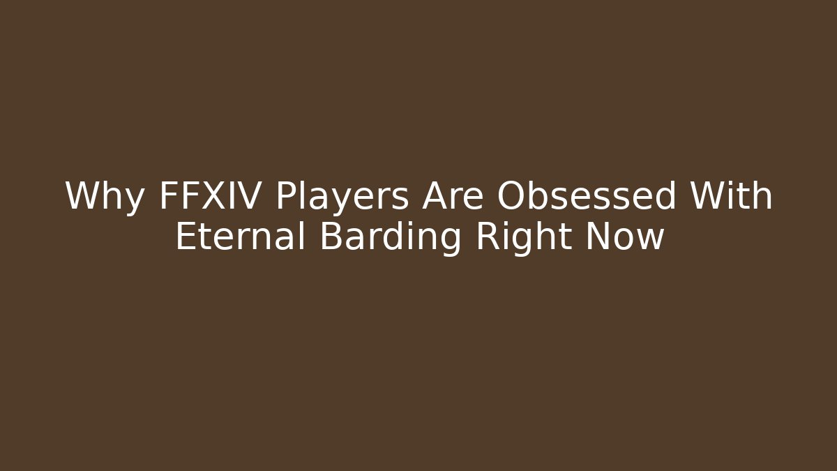 Why FFXIV Players Are Obsessed With Eternal Barding Right Now
