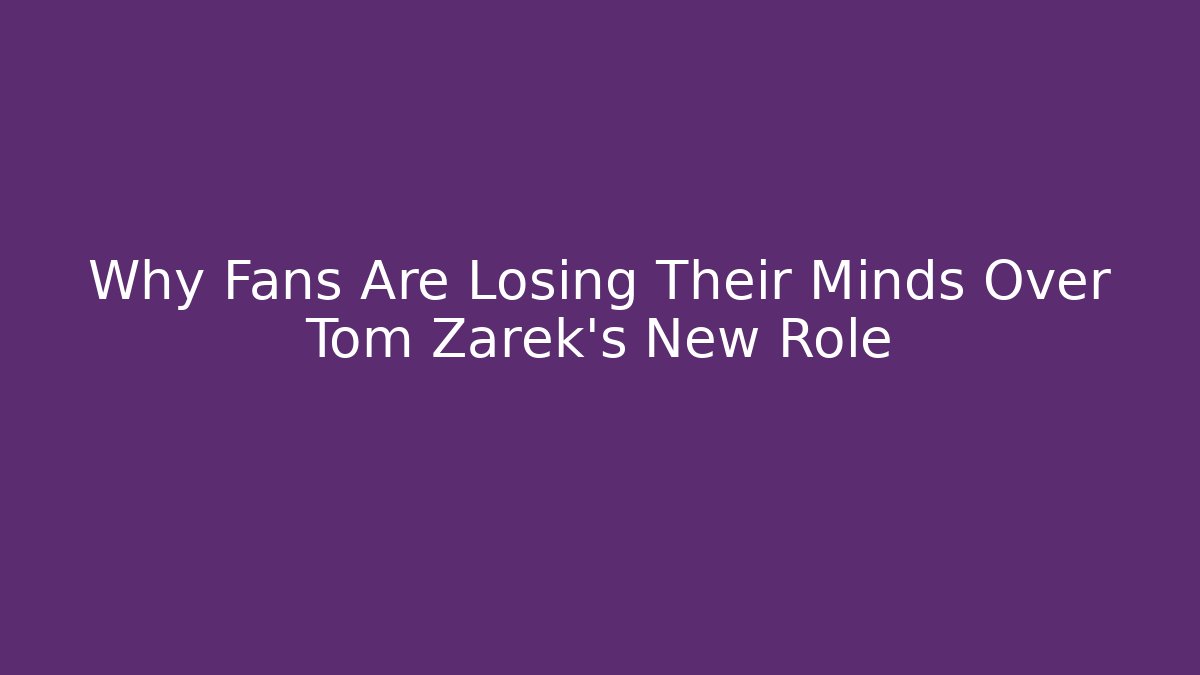 Why Fans Are Losing Their Minds Over Tom Zarek's New Role