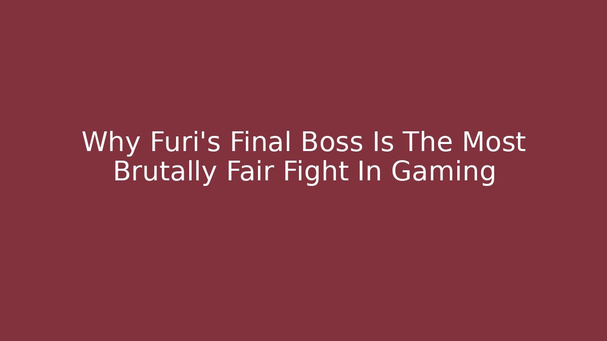 Why Furi’s Final Boss Is The Most Brutally Fair Fight In Gaming