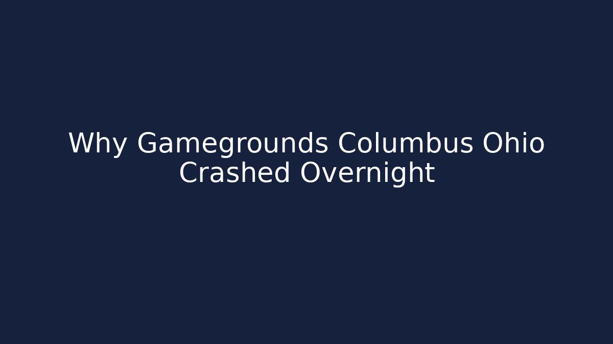Why Gamegrounds Columbus Ohio Crashed Overnight - Create More Assets