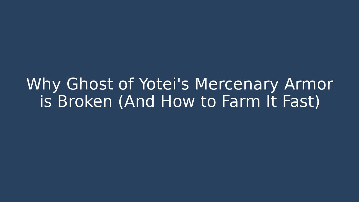 Why Ghost of Yotei’s Mercenary Armor is Broken (And How to Farm It Fast)