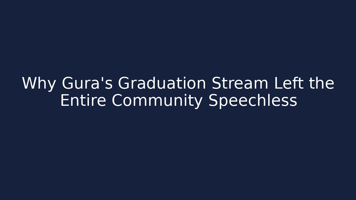 Why Gura's Graduation Stream Left the Entire Community Speechless