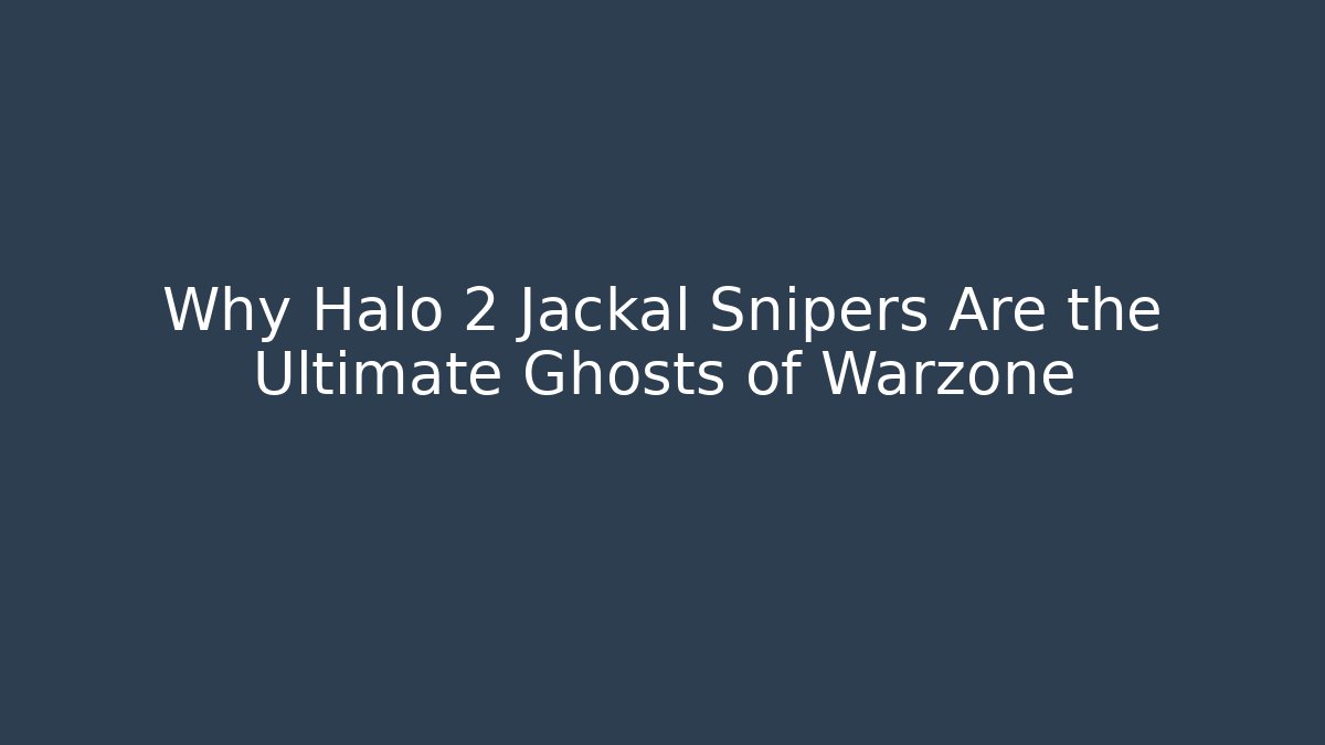 Why Halo 2 Jackal Snipers Are the Ultimate Ghosts of Warzone