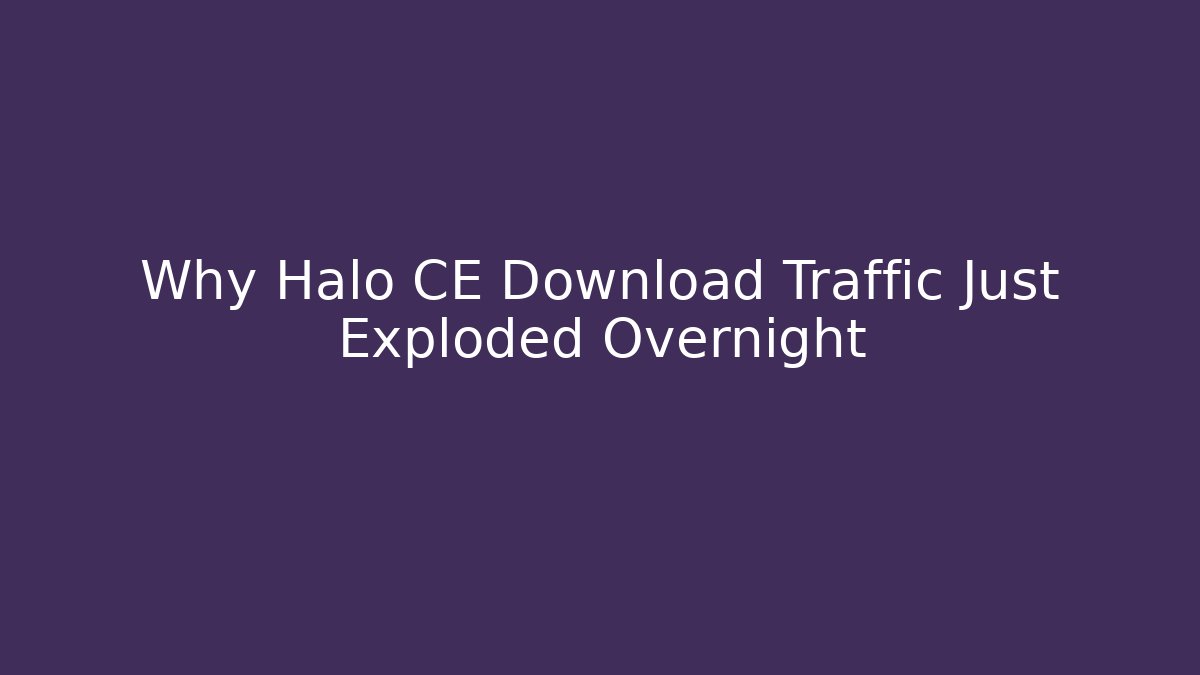 Why Halo CE Download Traffic Just Exploded Overnight