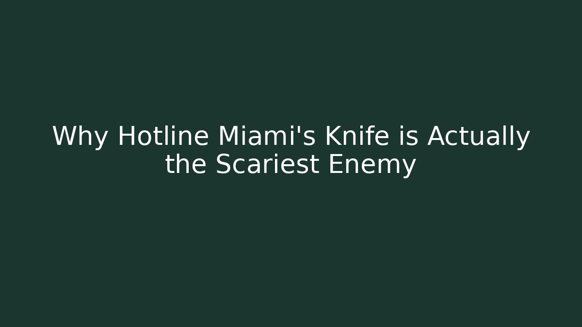 Why Hotline Miami's Knife is Actually the Scariest Enemy