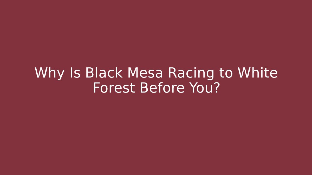 Why Is Black Mesa Racing to White Forest Before You?
