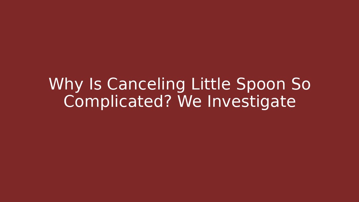 Why Is Canceling Little Spoon So Complicated? We Investigate