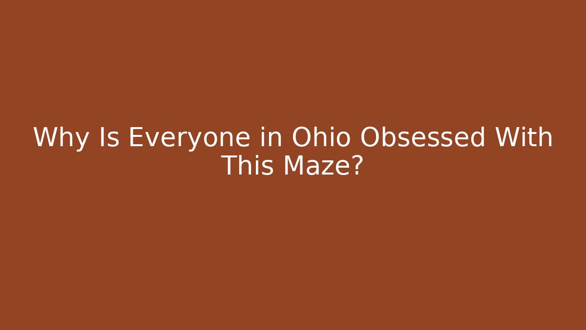 Why Is Everyone in Ohio Obsessed With This Maze?