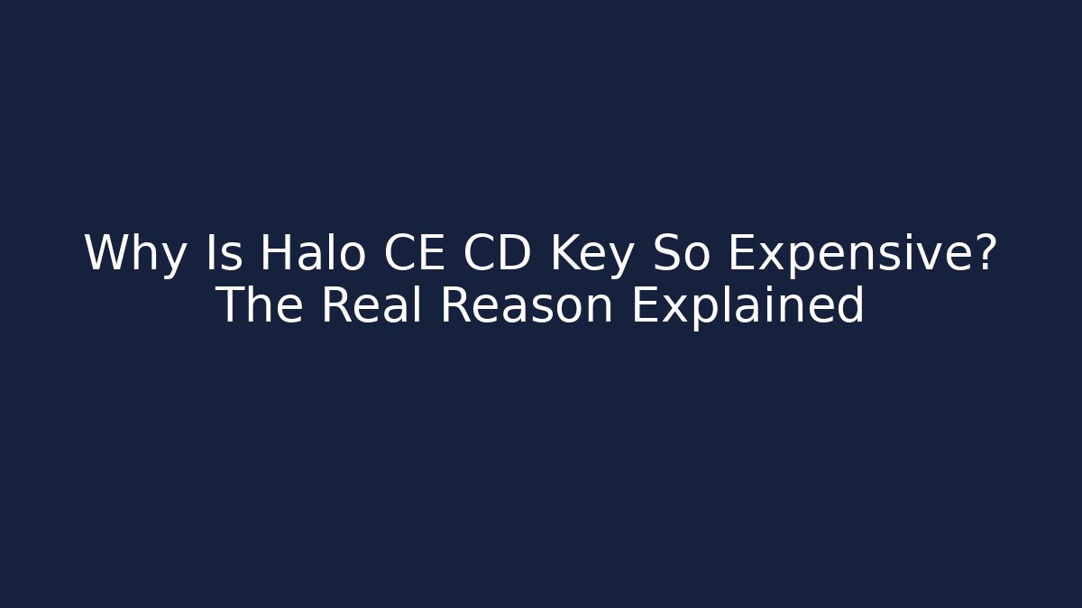 Why Is Halo CE CD Key So Expensive? The Real Reason Explained - Create More Assets