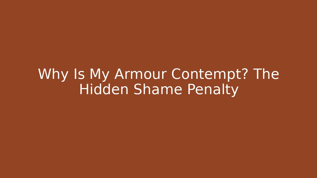 Why Is My Armour Contempt? The Hidden Shame Penalty