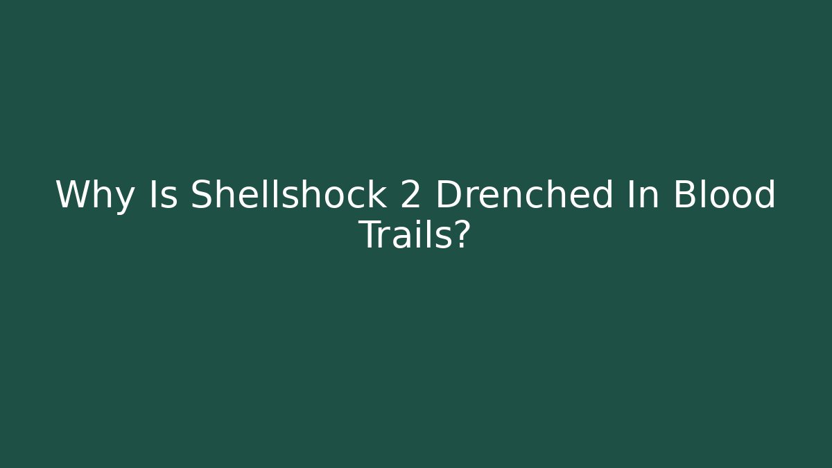Why Is Shellshock 2 Drenched In Blood Trails?