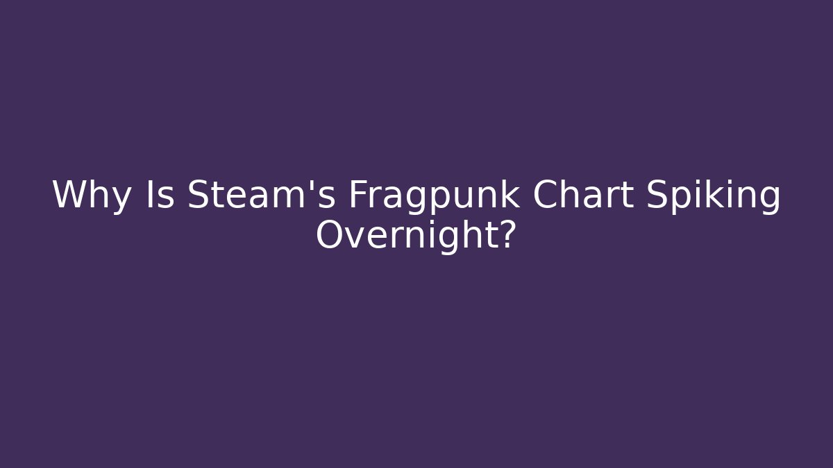 Why Is Steam's Fragpunk Chart Spiking Overnight?