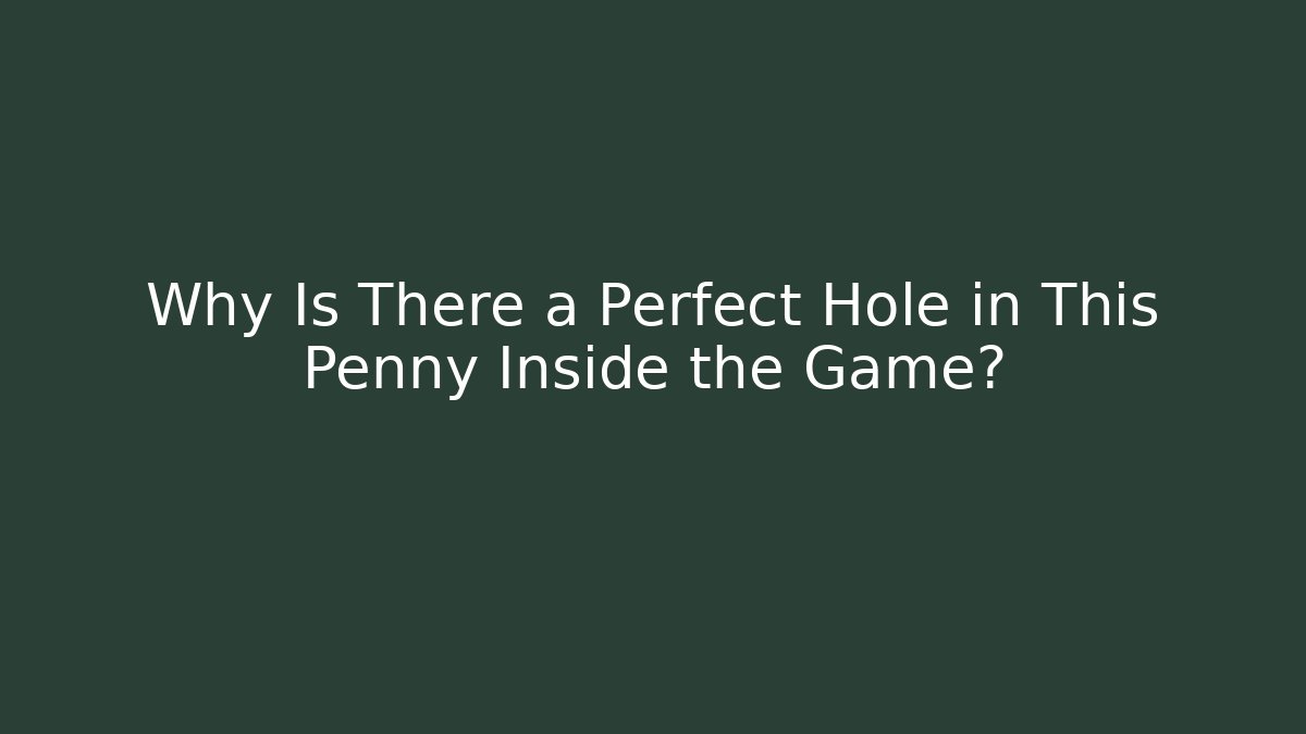 Why Is There a Perfect Hole in This Penny Inside the Game?