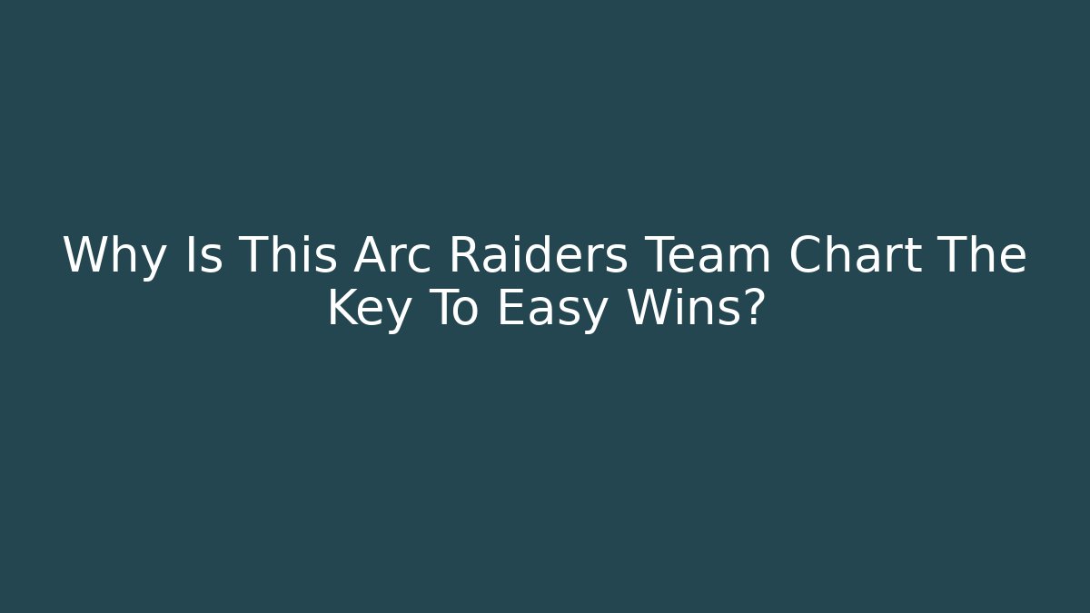 Why Is This Arc Raiders Team Chart The Key To Easy Wins?