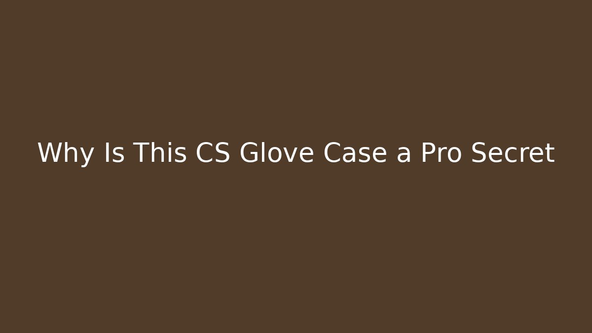 Why Is This CS Glove Case a Pro Secret