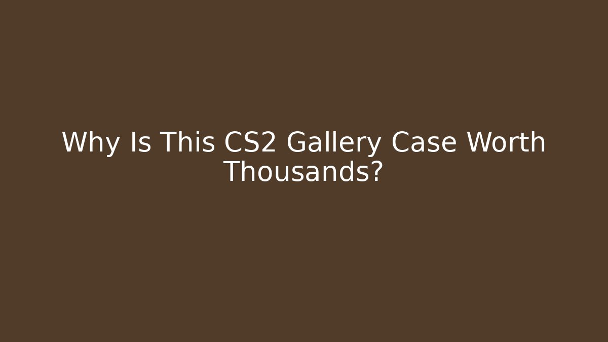 Why Is This CS2 Gallery Case Worth Thousands?
