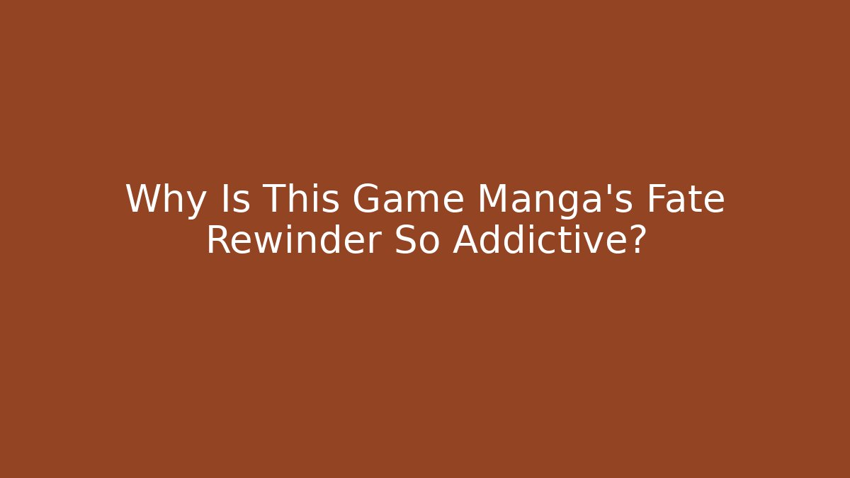 Why Is This Game Manga's Fate Rewinder So Addictive?