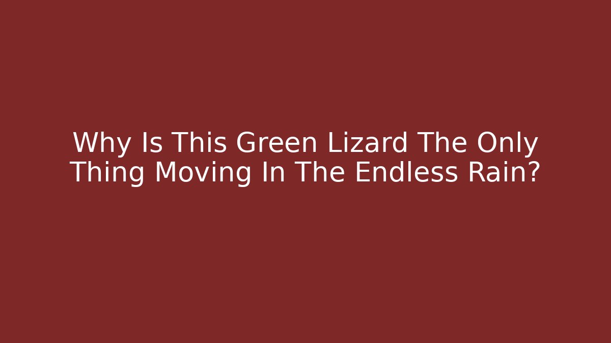 Why Is This Green Lizard The Only Thing Moving In The Endless Rain?