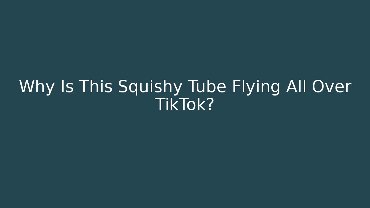 Why Is This Squishy Tube Flying All Over TikTok?