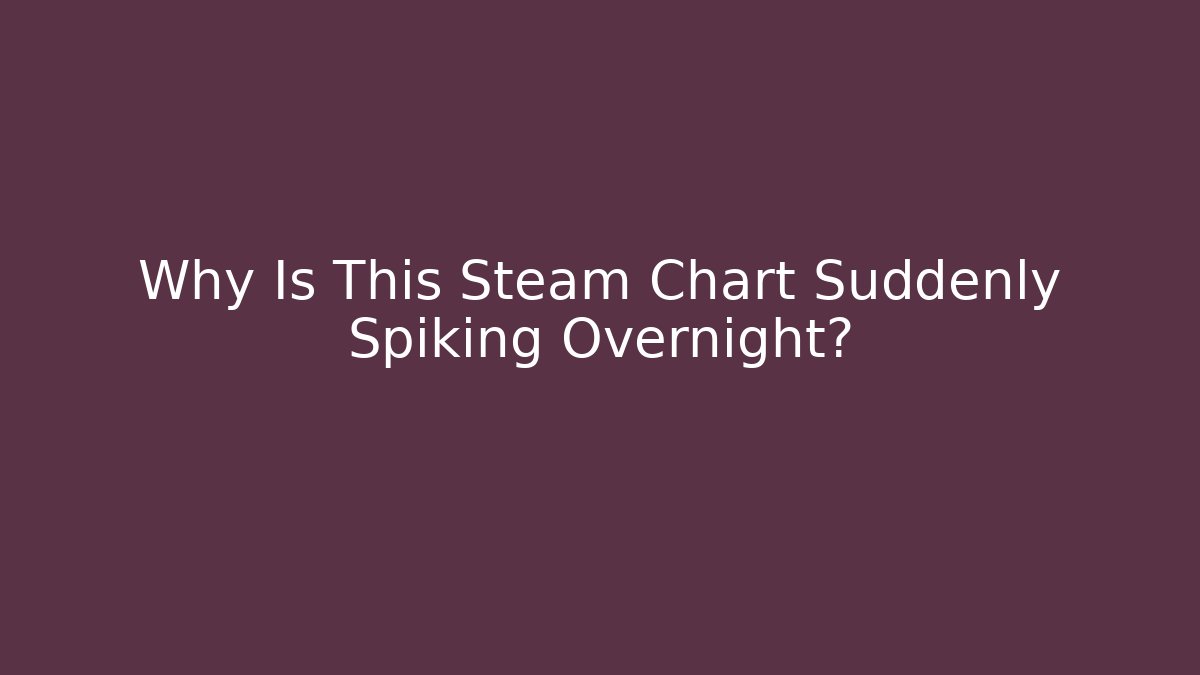 Why Is This Steam Chart Suddenly Spiking Overnight? - Create More Assets