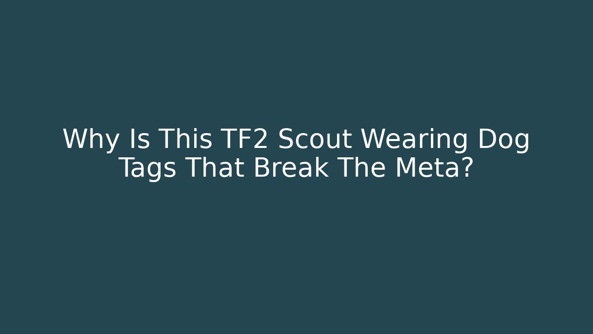 Why Is This TF2 Scout Wearing Dog Tags That Break The Meta?