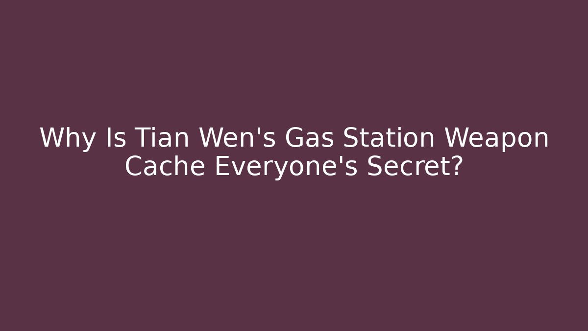 Why Is Tian Wen's Gas Station Weapon Cache Everyone's Secret?