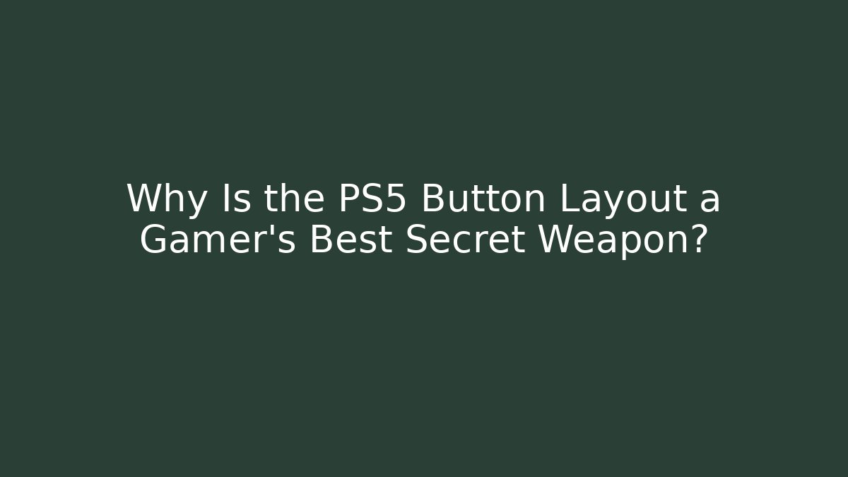 Why Is the PS5 Button Layout a Gamer's Best Secret Weapon?