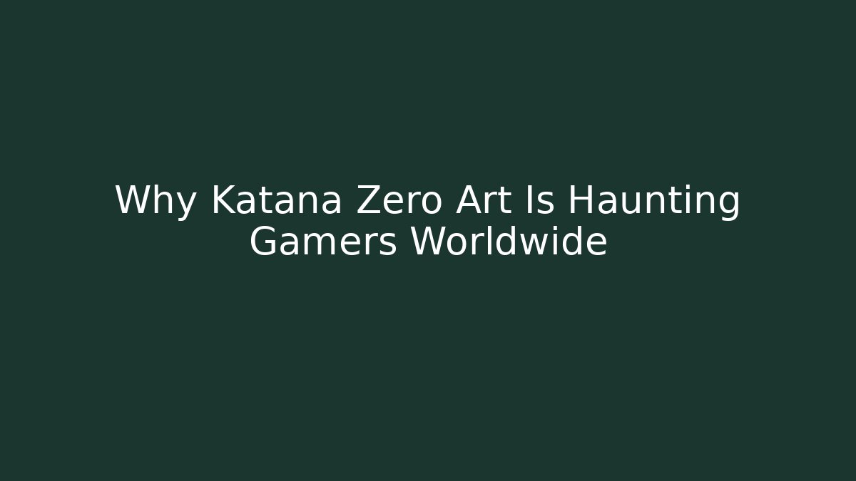 Why Katana Zero Art Is Haunting Gamers Worldwide