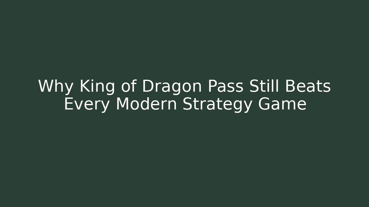 Why King of Dragon Pass Still Beats Every Modern Strategy Game