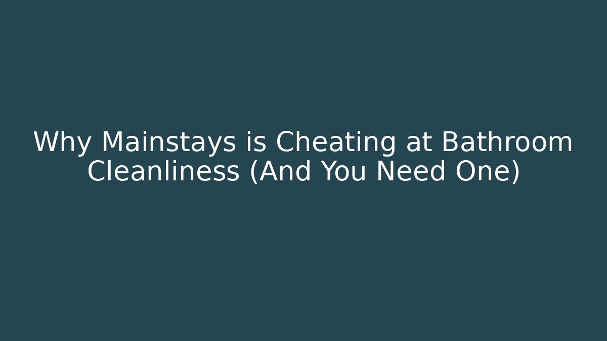 Why Mainstays is Cheating at Bathroom Cleanliness (And You Need One)