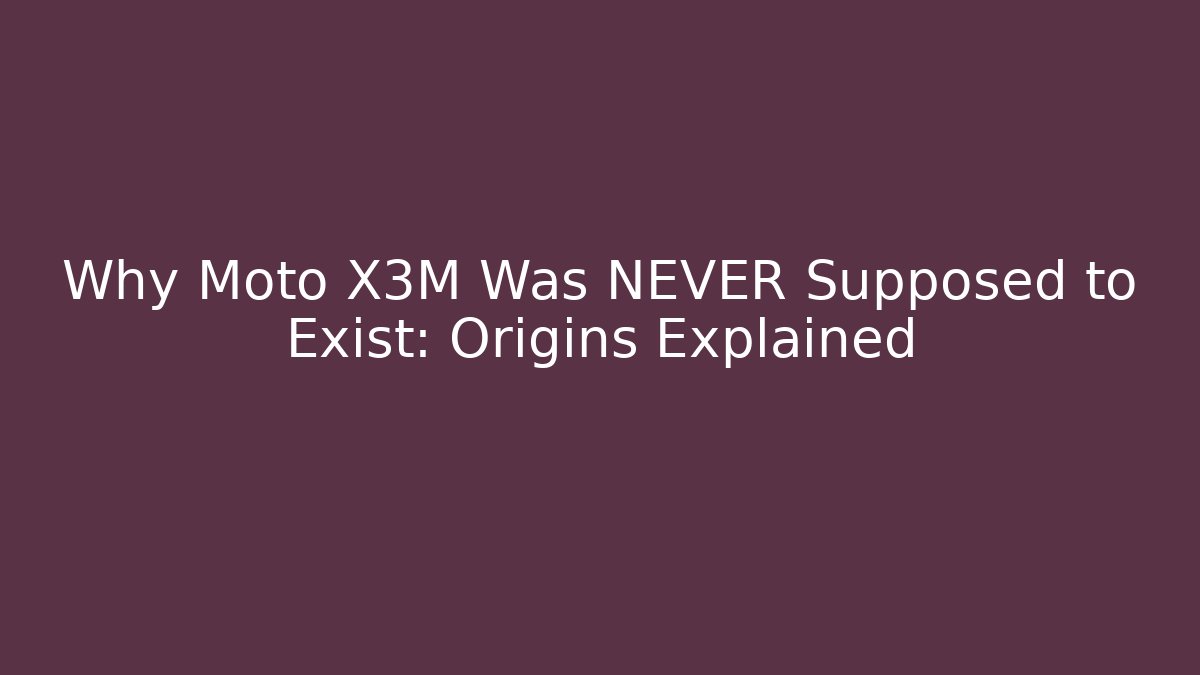 Why Moto X3M Was NEVER Supposed to Exist: Origins Explained