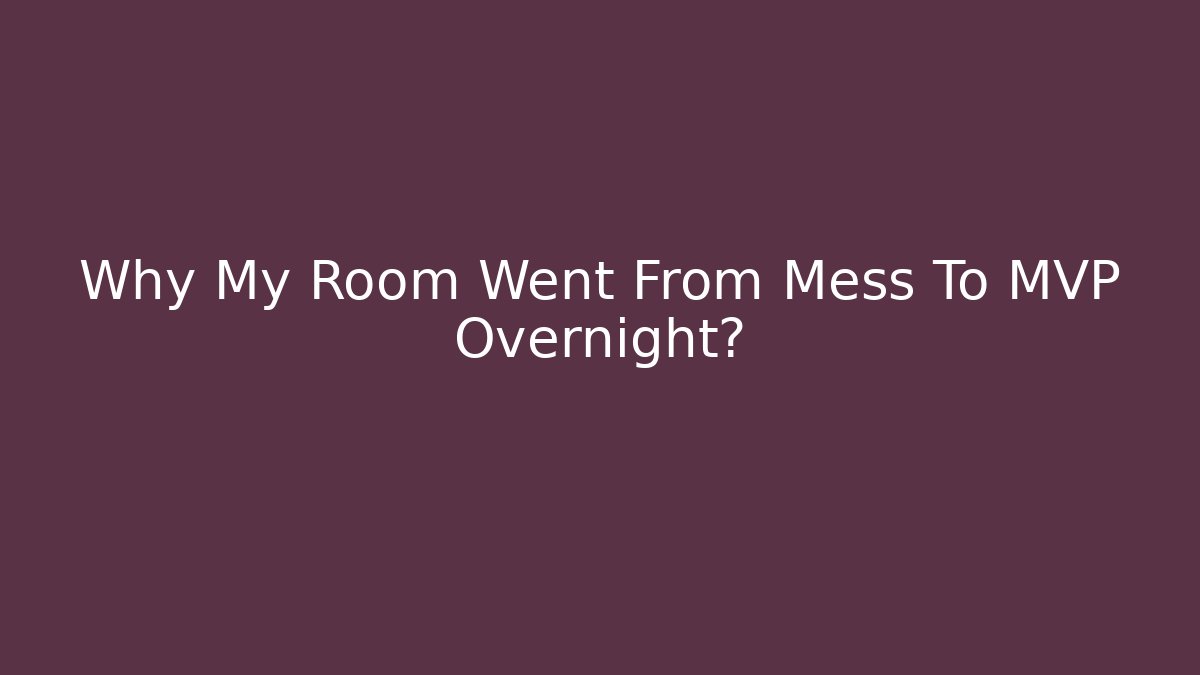 Why My Room Went From Mess To MVP Overnight?