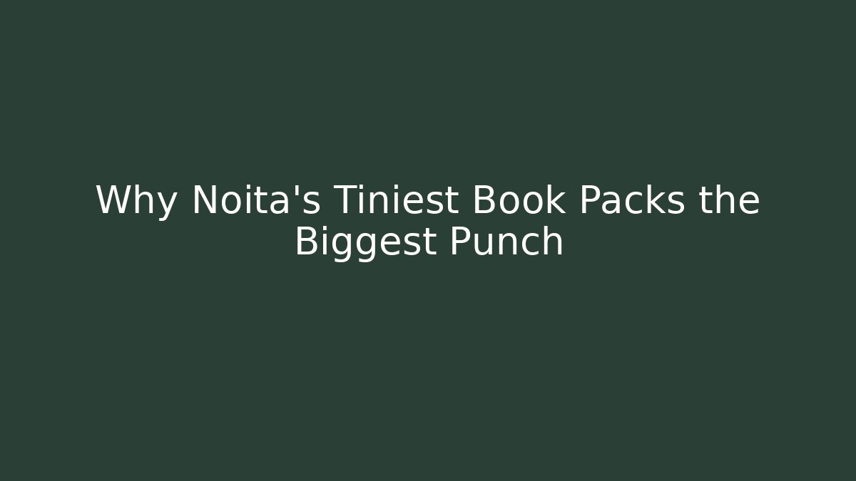 Why Noita's Tiniest Book Packs the Biggest Punch