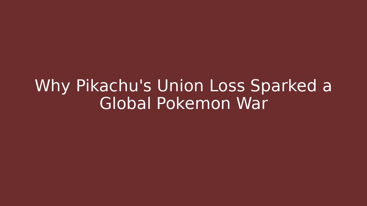 Why Pikachu's Union Loss Sparked a Global Pokémon War