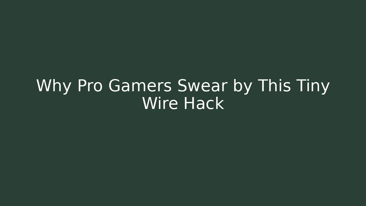 Why Pro Gamers Swear by This Tiny Wire Hack - Create More Assets