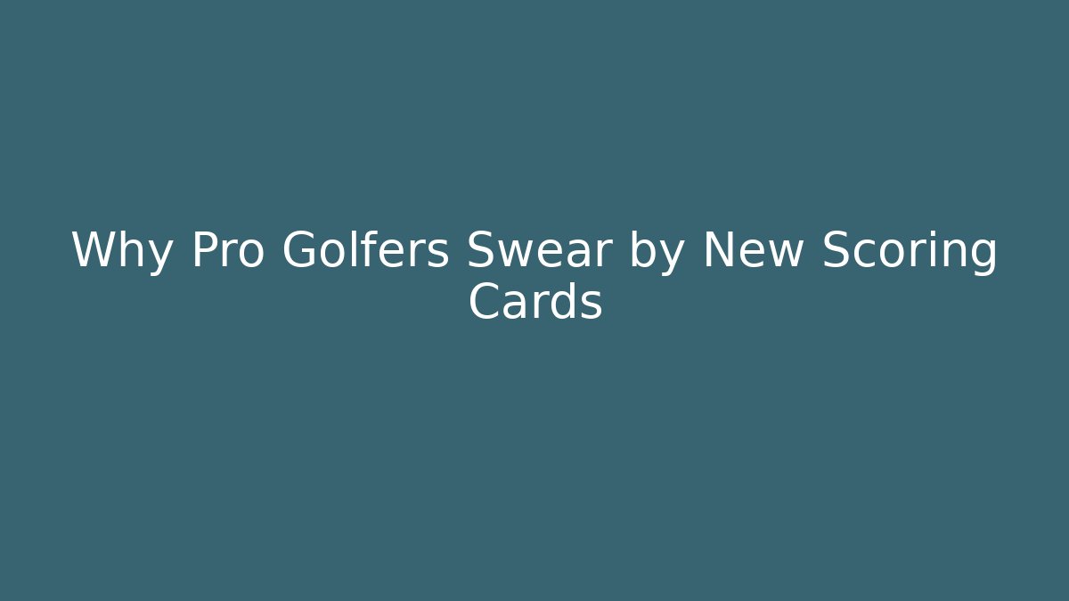 Why Pro Golfers Swear by New Scoring Cards