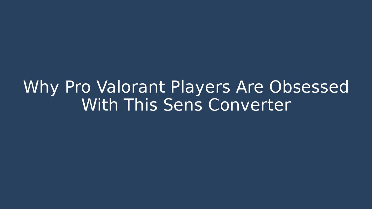 Why Pro Valorant Players Are Obsessed With This Sens Converter