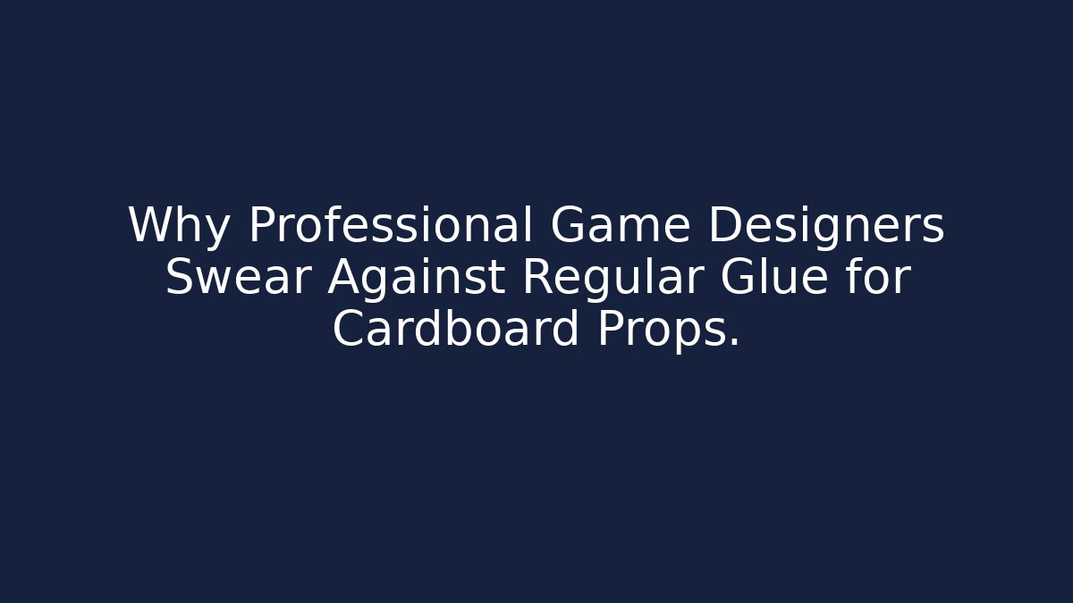 Why Professional Game Designers Swear Against Regular Glue for Cardboard Props.