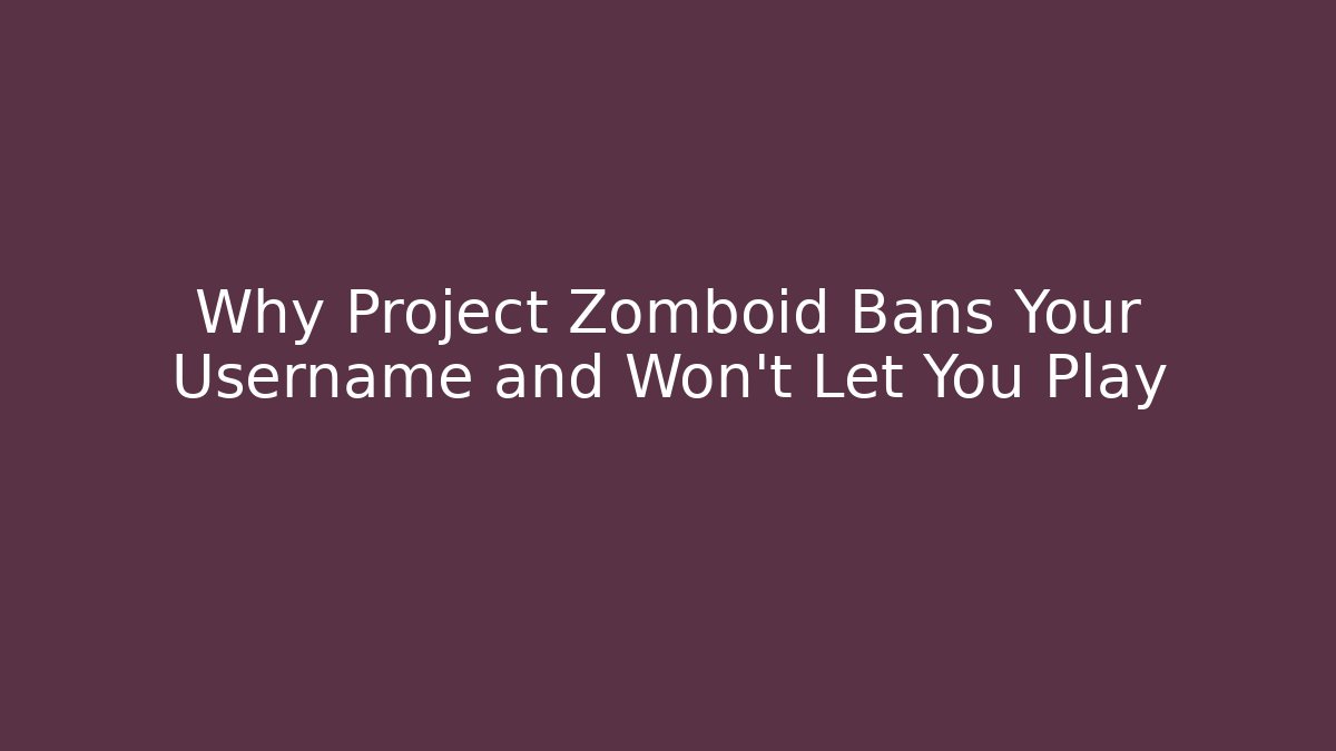 Why Project Zomboid Bans Your Username and Won't Let You Play