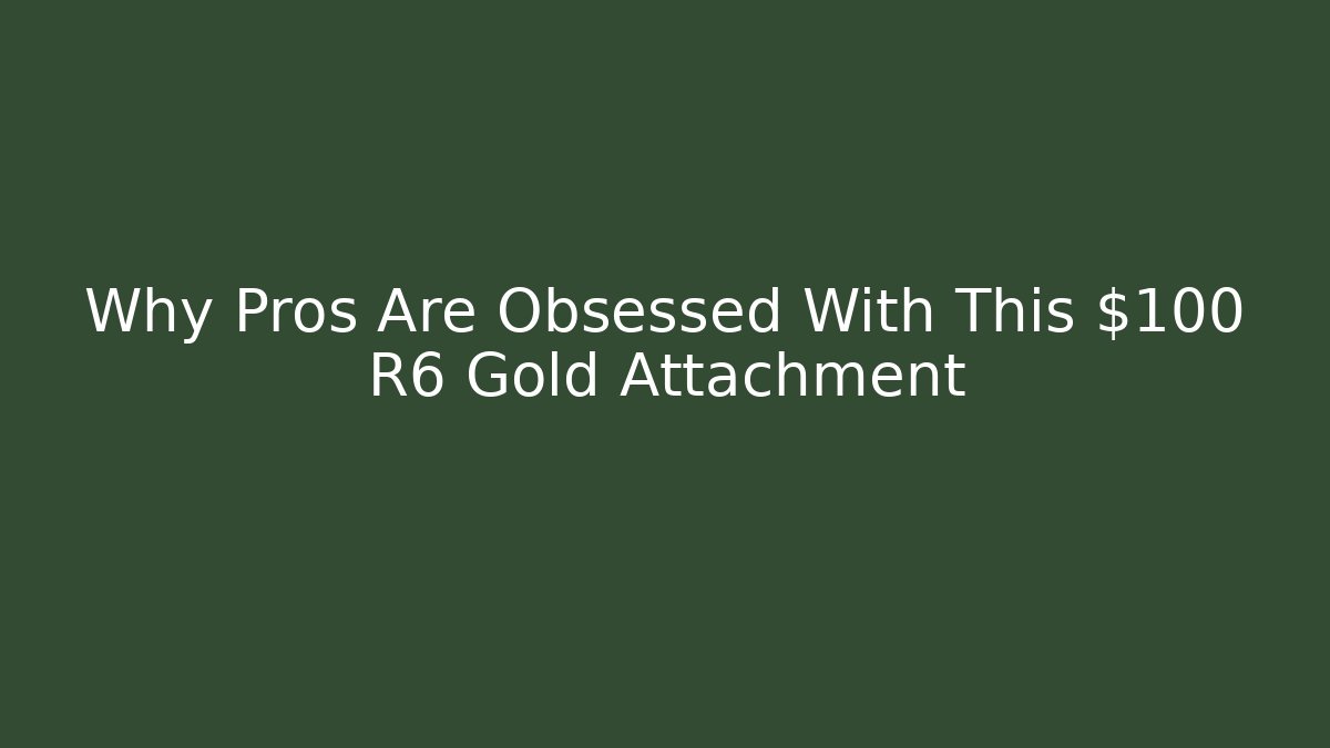 Why Pros Are Obsessed With This $100 R6 Gold Attachment