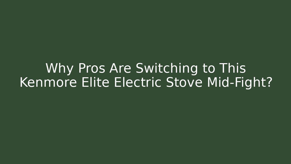 Why Pros Are Switching to This Kenmore Elite Electric Stove Mid-Fight?