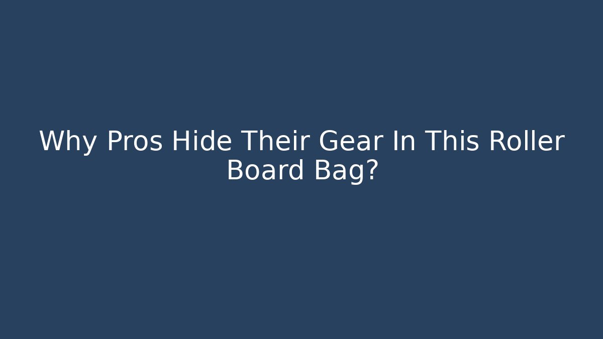 Why Pros Hide Their Gear In This Roller Board Bag?