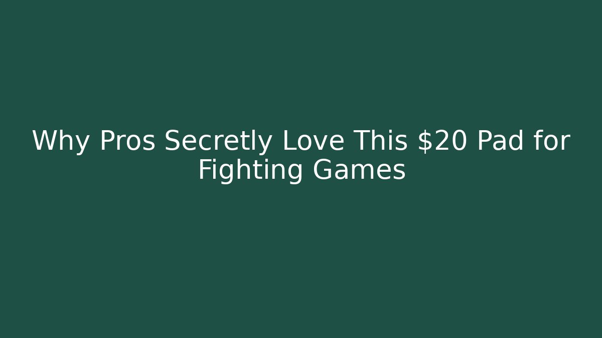 Why Pros Secretly Love This $20 Pad for Fighting Games