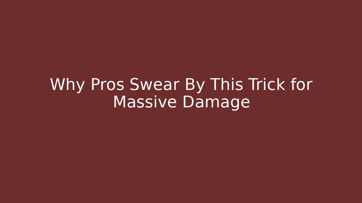 Why Pros Swear By This Trick for Massive Damage - Create More Assets