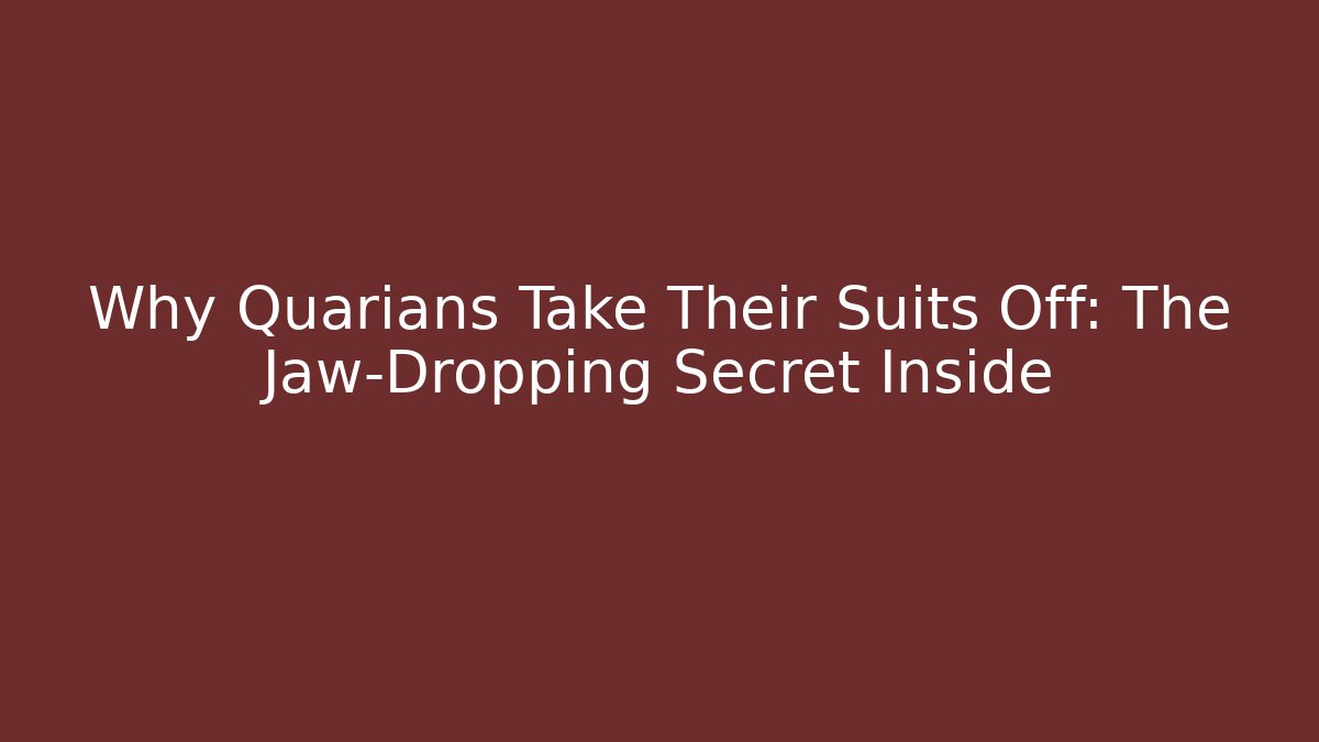 Why Quarians Take Their Suits Off: The Jaw-Dropping Secret Inside