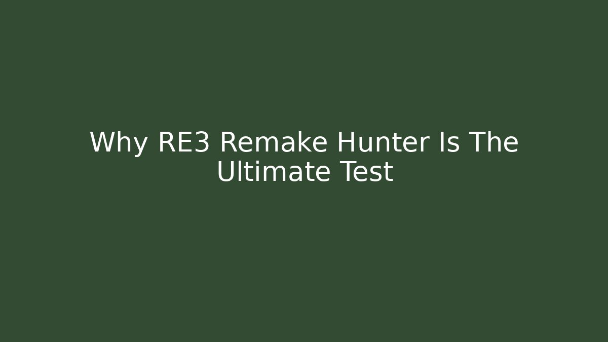Why RE3 Remake Hunter Is The Ultimate Test - Create More Assets