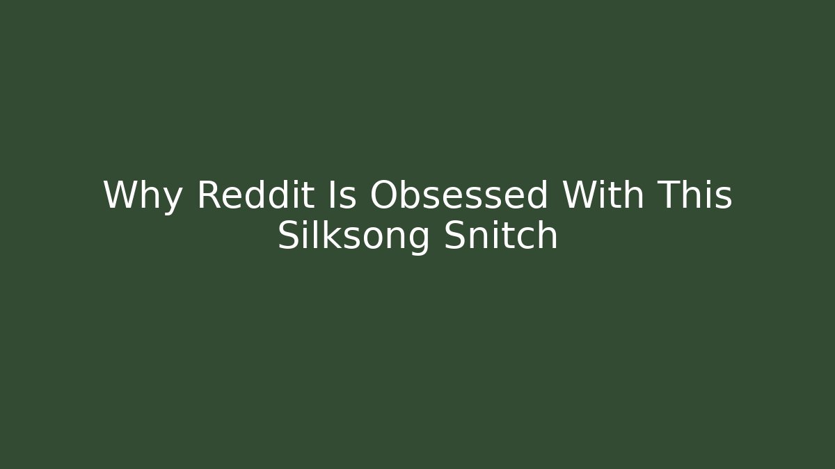 Why Reddit Is Obsessed With This Silksong Snitch - Create More Assets