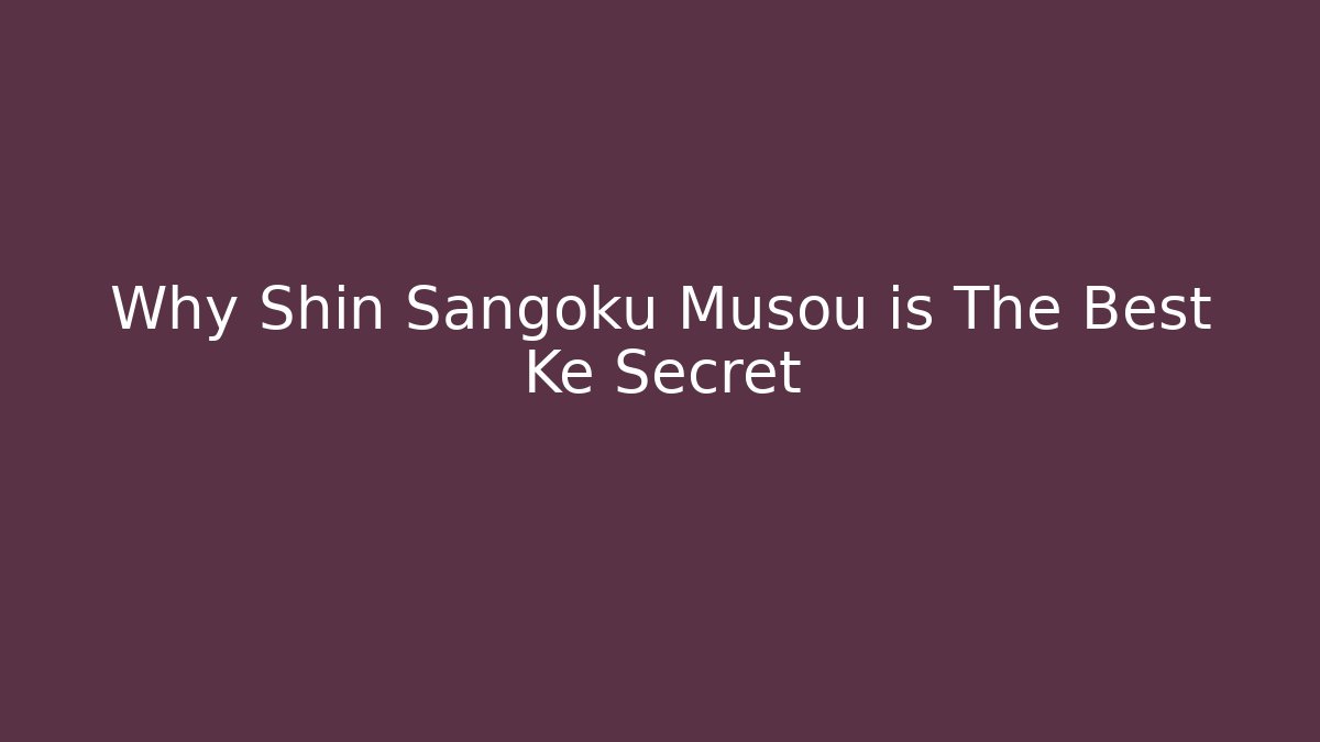 Why Shin Sangoku Musou is The Best Ke Secret