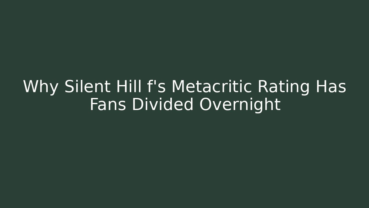 Why Silent Hill f's Metacritic Rating Has Fans Divided Overnight